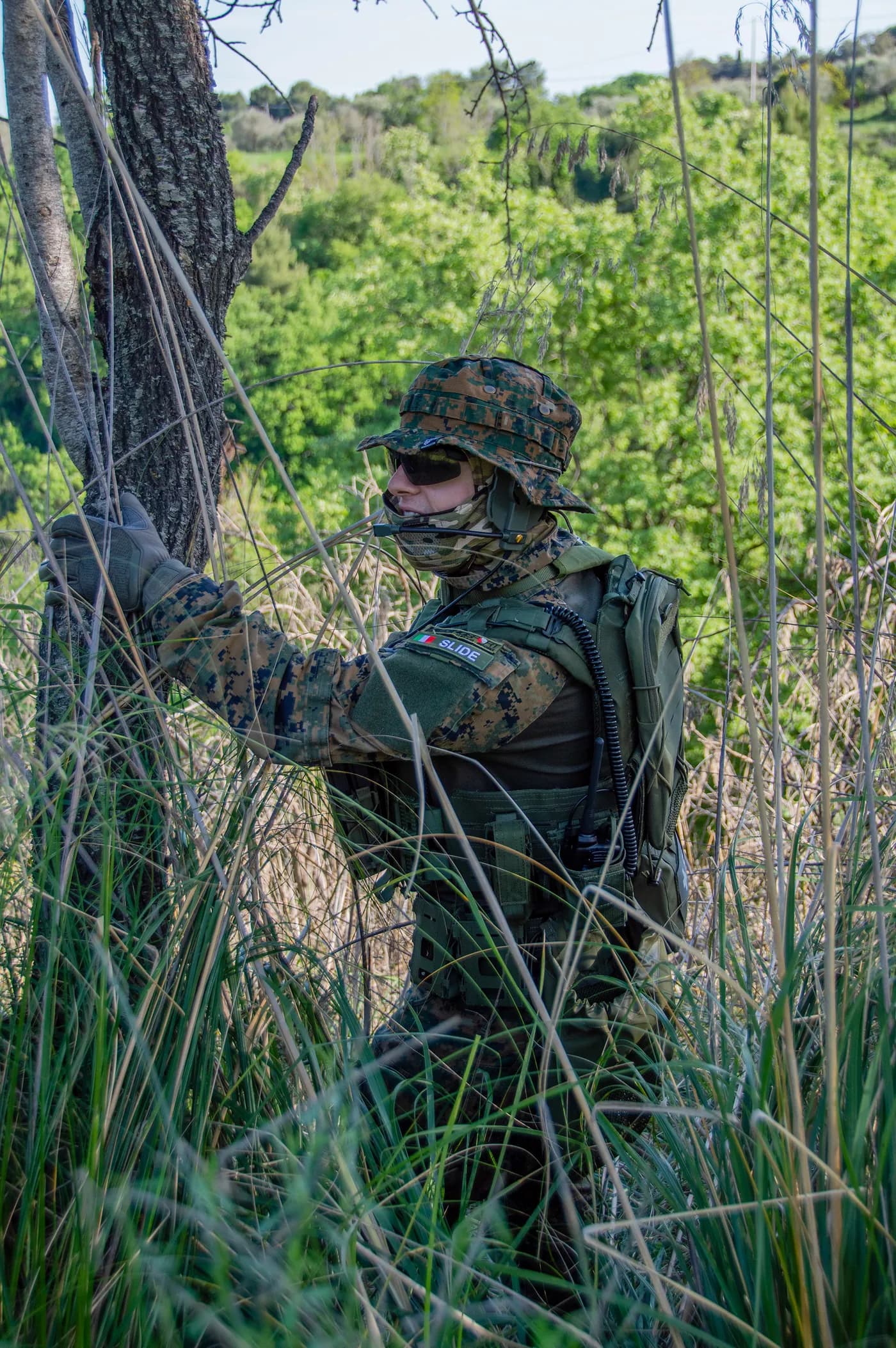 Membri Ludic Air ASD durante allenamento softair nelle Marche